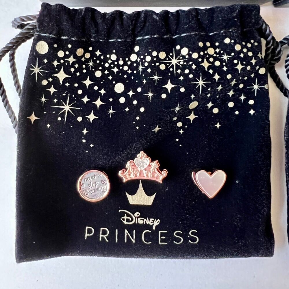 Disney Princess Slider Charm Pack Set of 3 NEW with Dust Bag & Box SHIPS NOW